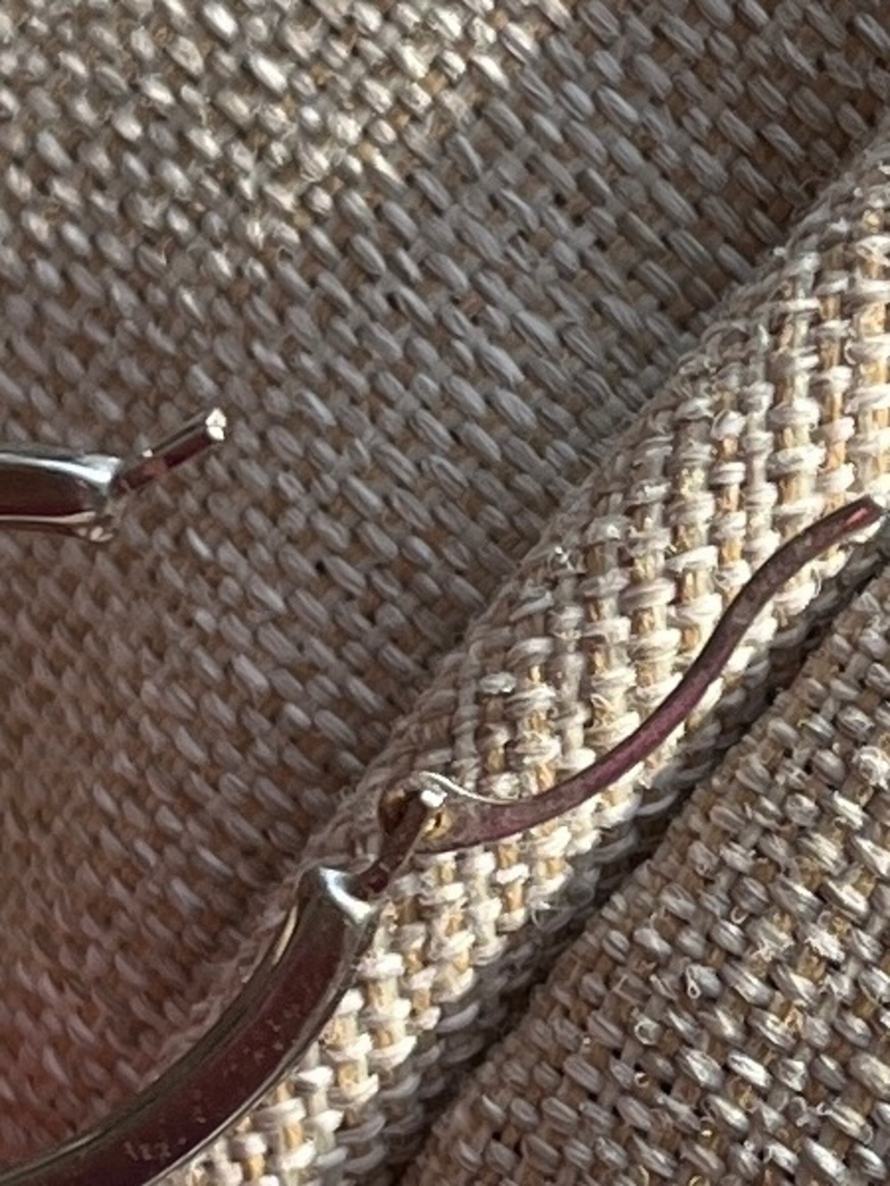 14K white gold oval hoop earrings SIGNED SLC 14K (Salt Lake City Designers) - Picture 9 of 9